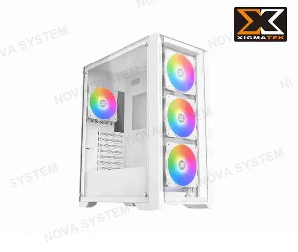 XIGMATEK CASE XIGMATEK, QUANTUM ARTIC, (WH) EATX. PANEL FRONTAL Y LATERAL VIDRIO TEMPLADO, 4 VENTILADORES ARGB 12CM CONTROLADOR ARGB Z20A, 1USB 3.0, 2USB 2.0