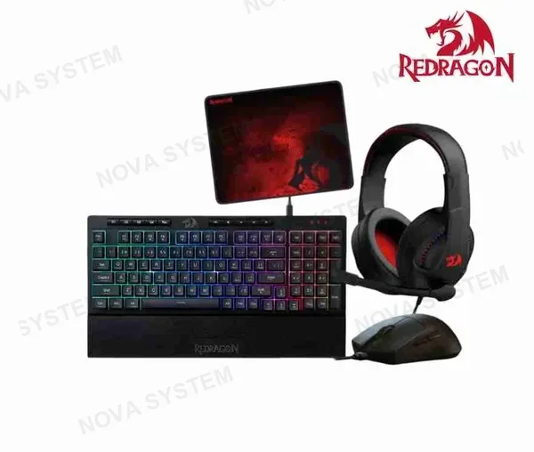 REDRAGON KIT REDRAGON 4 EN 1 S147-SP TECLADO K515 + MOUSE M724 + AURICULAR H211 + PAD MOUSE P