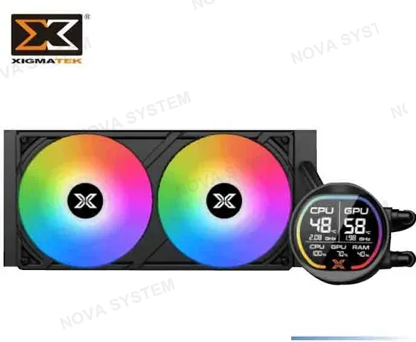 INTEL COOLER PROCESADOR LK PRO 240 DIGITAL (BK) AIO, BOMBA LCD DIGITAL, FANS PWM 240MM, MINICONTROLADOR ARGB, INTEL, AMD, 20XX (7428)