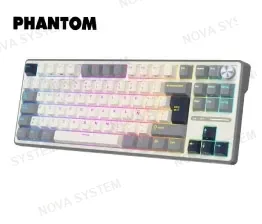 TECLADO TECLADO ROYAL KLUDGE RK-R87PRO MECANICO TKL 75%, SWITCH CREAMY RGB, USB-C CREAMY SWITCH, RGB, PHANTOM