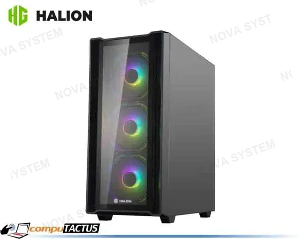 HALION CASE ATX GAMER HALION INFINITY 417 600W PANEL DE VIDRIO+ FILTRO 4XARGB