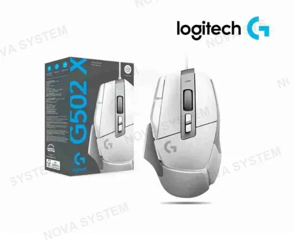 LOGITECH MOUSE OPTICO GAMER LOGITECH G502 X HERO,25K DPI,WHITE, USB. (910-006145)