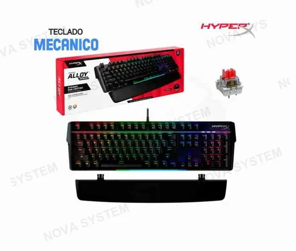 HYPERX TECLADO HYPERX ALLOY MKW100 RGB TTC RED MECANICO INGLES...