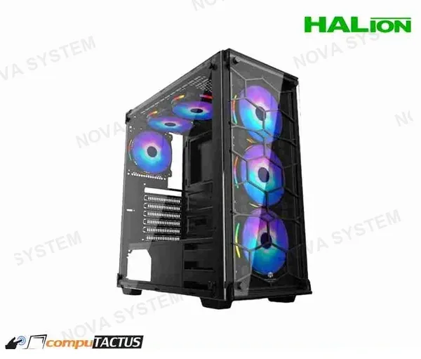 HALION CASE GAMER HALION SPIDER C907 SIN FUENTE RGB 4 COOLER RGB ( SIN FUENTE )