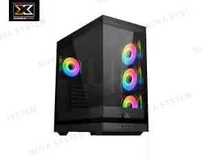 XIGMATEK CASE XIGMATEK, META, (BK) EATX. PANEL FRONT Y LAT VIDRIO TEMPLADO, 4 VENTILADORES ARGB 12CM S20A, CONTROLA ARGB, 2USB 3.0, 1USB TIPO C