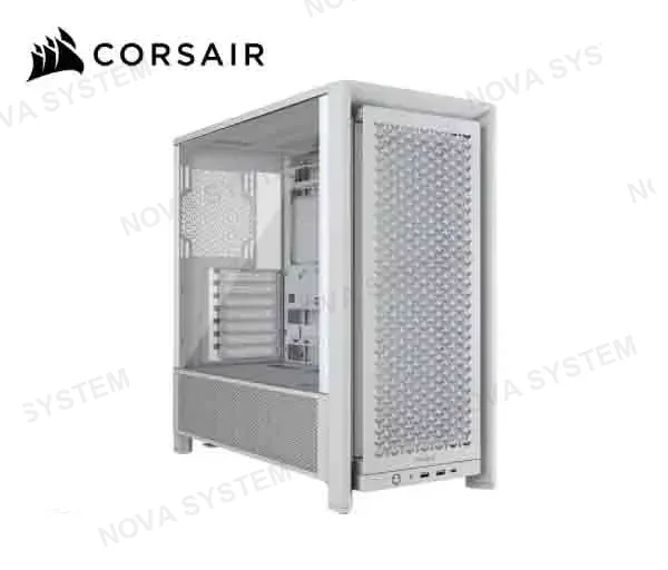 CORSAIR CASE CORSAIR FRAME 4000D S/F, TIPO-C,USB 3.2,.5MM PANEL DE VIDRIO TEMPLADO, WHITE (CC-9011291-WW)