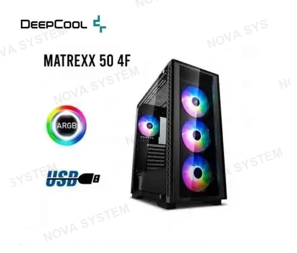 CASE CASE DEEPCOOL MATREXX 50 4F ARGB BLACK SIN FUENTE VIDRIO TEMPLADO MID TOWER