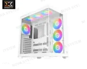 XIGMATEK CASE XIGMATEK, AQUA V AIR ARCTIC, (WH) EATX. PANEL FRONT Y LAT VIDRIO TEMPLADO, 7 VENTILADORES ARGB 12CM Z22A, CONTROLA ARGB, 2USB 3.0, 1USB TIPO C