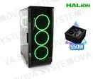 HALION CASE GAMER HALION ARROW 550W 3X12 RGB DOBLE RING VIDRIO TEMPLADO