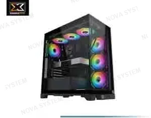 XIGMATEK CASE XIGMATEK, ENDORPHIN ULTRA, (BK) EATX. PANEL FRONTAL MADERA, LAT VIDRIO TEMPLADO, 5 VENTILADORES ARGB 12CM M20A, ARGB, 1USB 3.0, 1USB TIPO C