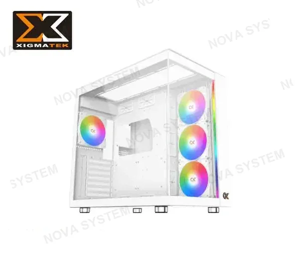 XIGMATEK CASE XIGMATEK, AQUA ULTRA ARTIC, (WH) EATX, PANEL ARRIBA FROT Y LAT VIDRIO TEMPLADO, 7 VENTILADORES ARGB 12CM Z22A, ARGB, 2USB 3.0, 2 USB 2.0, 1USB C