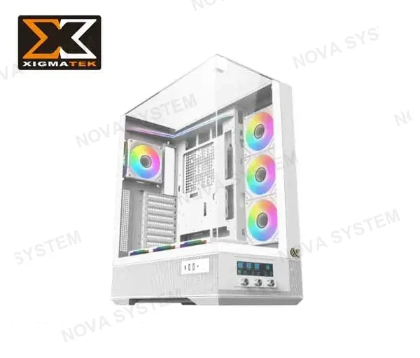 XIGMATEK CASE XIGMATEK, VISION ARCTIC, (WH) EATX, PANEL ARRIBA FROT Y LAT VIDRIO TEMPLADO, 7 VENTILADORES ARGB 12CM G24A, ARGB, 2USB 3.0, 1 USB TIPO C
