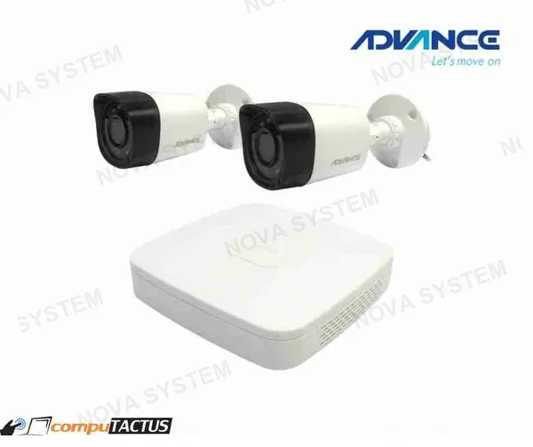 ADVANCE KIT CÁMARAS IP ADVANCE CAMHS2, 2 CÁMARAS, DVR CON DISCO DE 1TB, DIA/NOCHE.