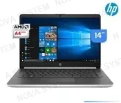 HP LAPTOP HP 14-DK0076NR A4 9125 2.3GHZ, 4GB, SSD 64GB 14" , WIN10 PLATA