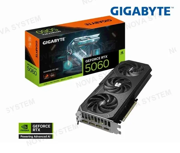 Gigabyte TARJETA DE VIDEO GIGABYTE RTX 5060 GAMING OC ( GV-N5060GAMING OC-8GD ) 8GB GDDR7 | X3 FAN | 128 BIT | 3 DP - HDMI