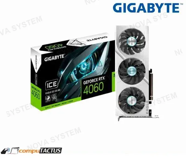 GIGABYTE TARJETA DE VIDEO GIGABYTE GEFORCE RTXTM 4060 EAGLE OC ICE 8G 3 COOLER (GV-N4060EAGLEOC ICE-8GD)