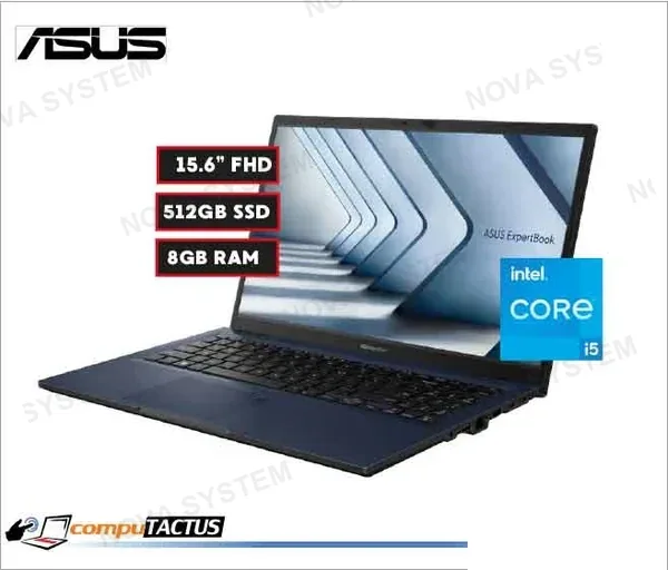 ASUS NB ASUS EXPERTBOOK B1502CVA-NJ0691 , I5 1335U 4.5GHZ, 8GB, 512GB, FREE 15.6", STAR BLACK (3 AÑOS GAR.) MILITARY-GRADE STANDARD