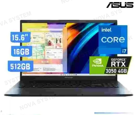 ASUS NB ASUS K6500ZC-L1014W, CORE I7-12700H 4.7GHZ, 16GB, 512GB SSD, RTX 3050 4GB, 15.6" FHD, QUIET BLUE WIN 11