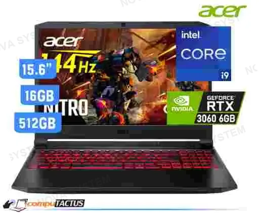 ACER NB ACER NITRO 5 AN515-57-919C, I9-11900H 2.5GHZ, 16GB, 512GB SSD, RTX 3060 6GB, 15.6 FHD 144HZ, WINDOWS 11 NH.QEUSA.009