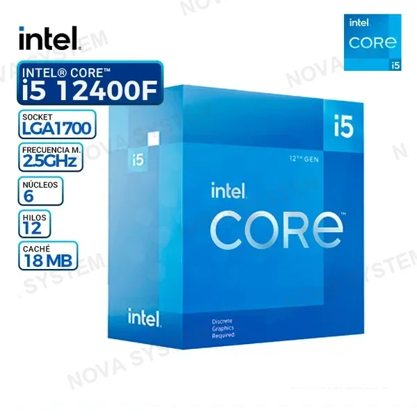 INTEL PROCESADOR INTEL CORE I5 12400F 2.5 GHZ B0X DOCEAVA