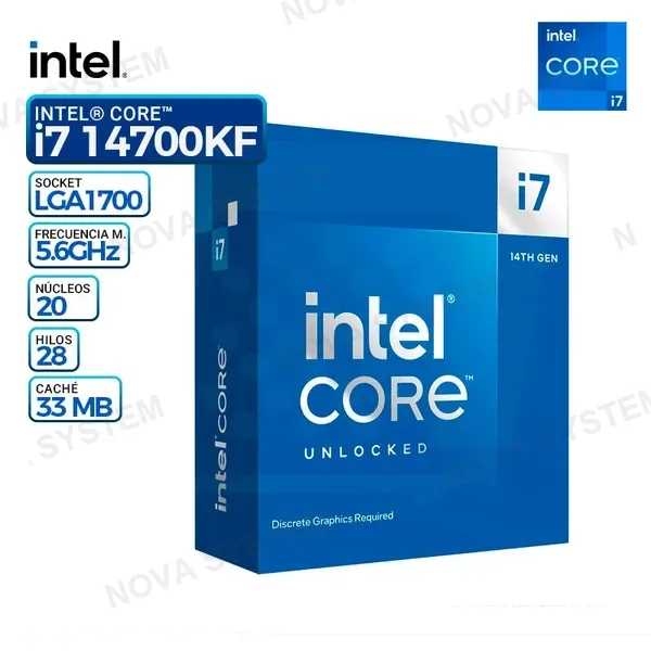 INTEL PROCESADOR INTEL COREI7 14700KF BOX LGA 14GN