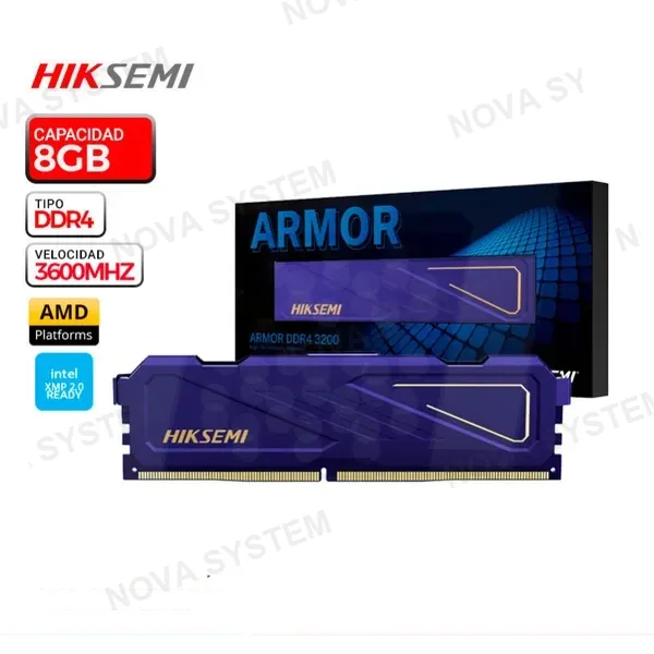 HIKSEMI MEMORIA DDR4 8GB HIKSEMI RGB BUS 3600 CON DISIPADOR