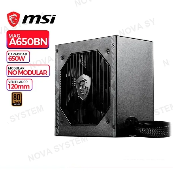 MSI PSU, MSI, MAG, A650BN 650W 80+Bronze Certificada