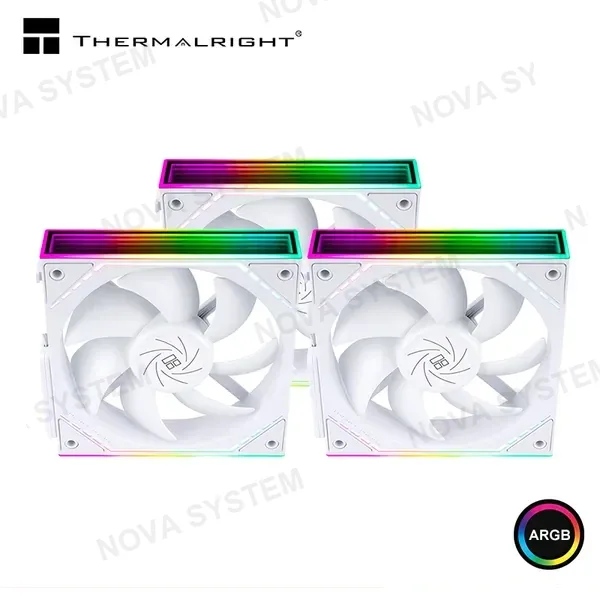 THERMALRIGHT Kit de Fan THERMALRIGHT TL-M12QW X3 White 120mm INFINITY MIRROR ARGB Easy Connect Fan
