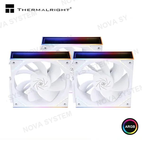 THERMALRIGHT Kit de Fan THERMALRIGHT TL-M12QRW X3 - REVERSE - White 120mm INFINITY MIRROR ARGB Easy Connect Fan