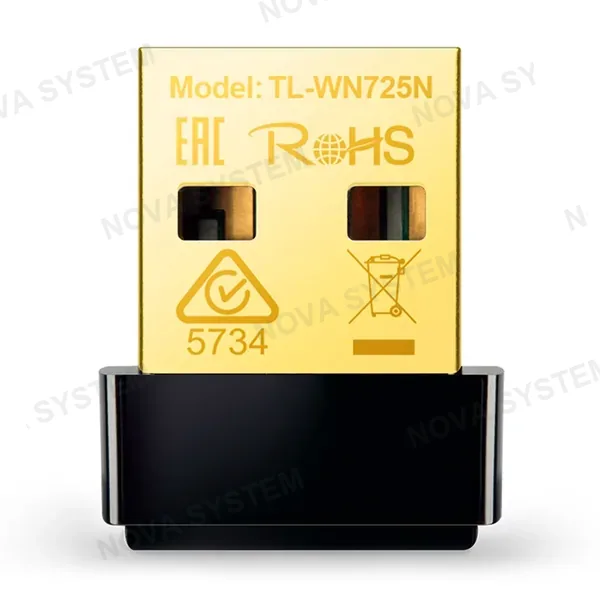 TP-LINK ADAPTADOR USB WI-FI USB N150 Adaptador TP-LINK TL-WN725N Wi-Fi 4, Nano, 2.4 GHz, TP-LIN K hasta 150 Mbps, estandar 802.11b/g/n, disefio ultracompacto