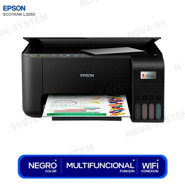 EPSON EPSON Impresora multifuncional de tinta EPSON EcoTank L3250, Wi-Fi, USB. imprime, escanea, copia y