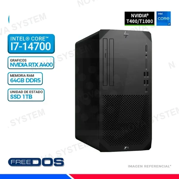 HP WORKSTATION HP Z1 G9, INTEL CORE i7-14700, 64GB DDR5, SSD 1TB, NVIDIA T400 4GB