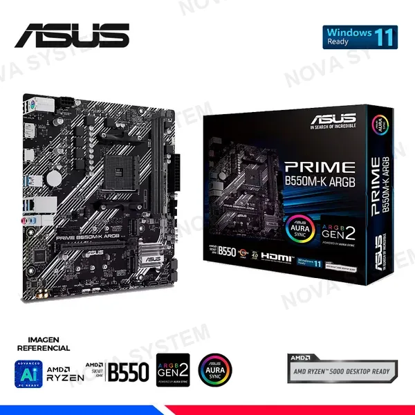 ASUS MAINBOARD ASUS PRIME B550M-K ARGB, DDR4, AM4, AMD