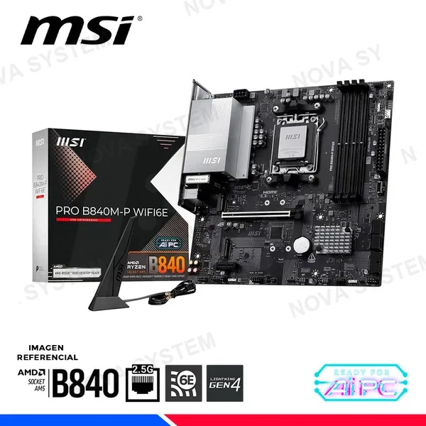 MSI MAINBOARD MSI PRO B840M-P WIFI6E, DDR5, AM5, AMD