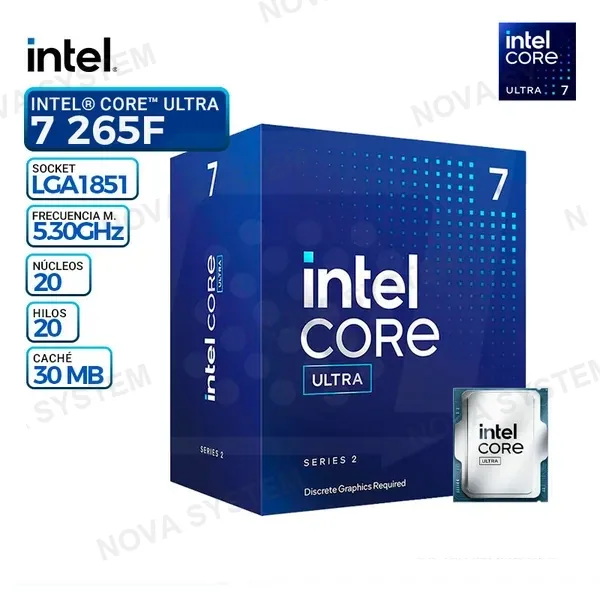 INTEL PROCESADOR INTEL CORE ULTRA 7 265F, Cache 30 MB, Hasta 5.30 Ghz