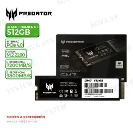 ACER SSD ACER PREDATOR GM7, 512GB M.2 PCIe 4.0 NVME PCIe