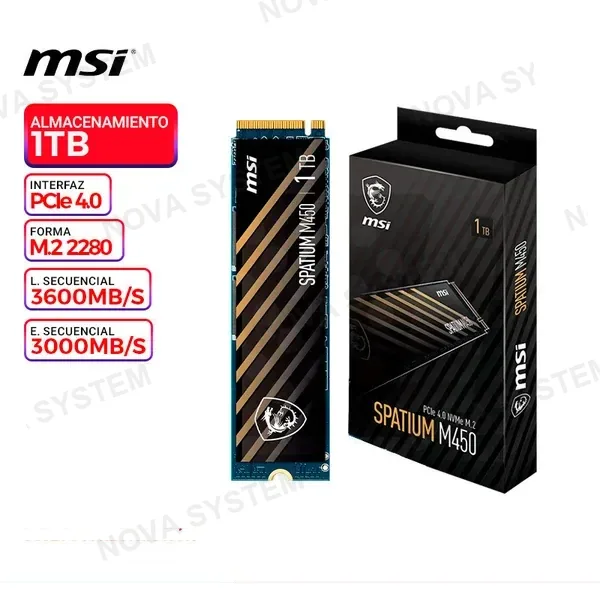 MSI SSD MSI SPATIUM M450, 1TB M.2 PCIe 4.0 NVME