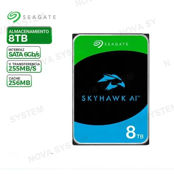 SEAGATE DISCO DURO SEAGATE SKYHAWK AI , 8TB SATA