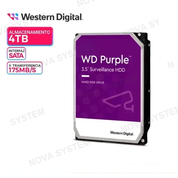 WESTERN DIGITAL DISCO DURO WESTERN DIGITAL PURPURA SURVEILLANCE, 4TB