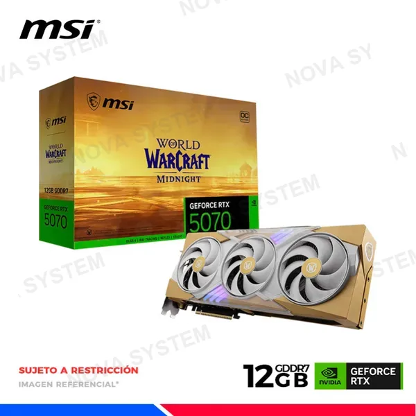 MSI VGA MSI GEFORCE RTX 5070 12GB GDDR7 WORLD OF WARCRAFT MIDNIGHT LIGHT EDITION OC