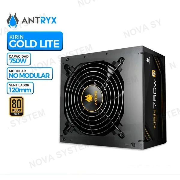 ANTRYX FUENTE DE PODER ANTRYX KIRIN GOLD LITE 750W, 80 PLUS GOLD