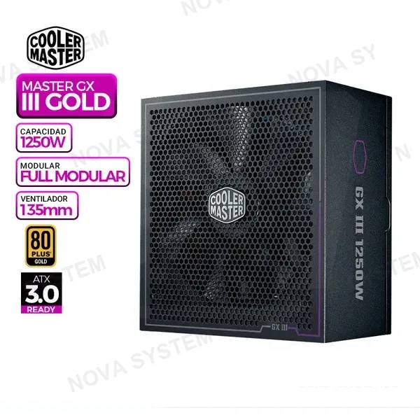 COOLER MASTER FUENTE DE PODER COOLER MASTER GX III GOLD, 80 PLUS GOLD FULL MODULAR,1250W