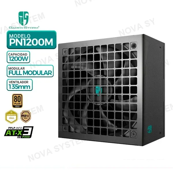 GAMER STORM FUENTE DE PODER GAMER STORM PN1200, 80 PN1200M, 80 PLUS GOLD MODULAR, 1200W