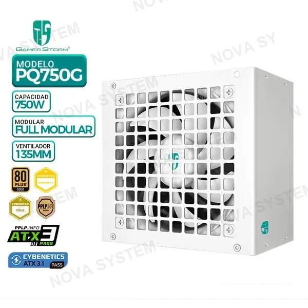 GAMER STORM FUENTE DE PODER GAMER STORM PQ750G WH, 80 PLUS GOLD MODULAR, 750W