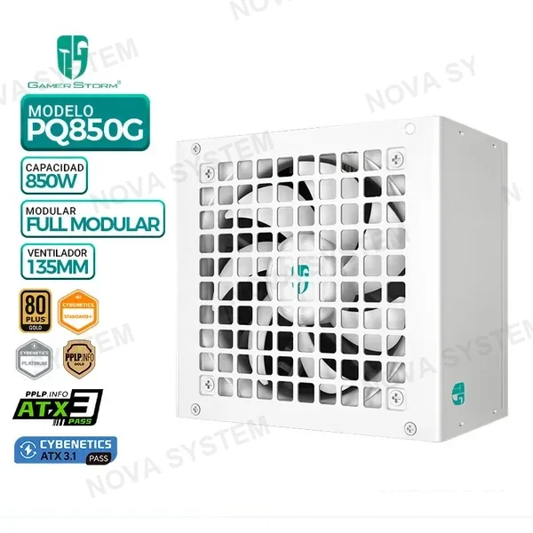 GAMER STORM FUENTE DE PODER GAMER STORM PQ850G WH, 80 PLUS GOLD MODULAR, 850W