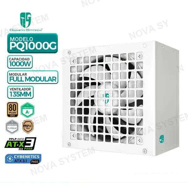 GAMER STORM FUENTE DE PODER GAMER STORM PQ1000G WH, 80 PLUS GOLD MODULAR, 1000W