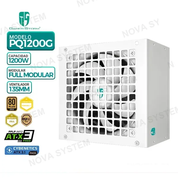 GAMER STORM FUENTE DE PODER GAMER STORM PQ1200G WH, 80 PLUS GOLD MODULAR, 1200W