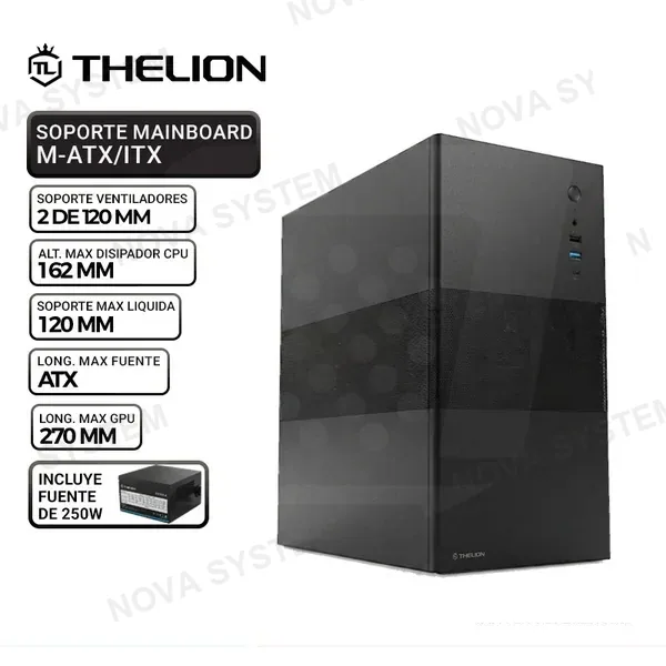 THELION CASE THELION STRUCTOR ST863 BK USB Con Salida Tipo-C, FUENTE 250W