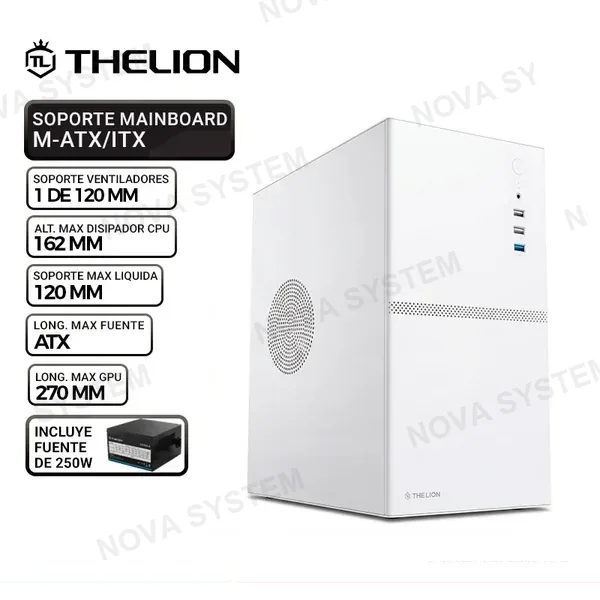 THELION CASE THELION STRUCTOR ST861 WH, USB 3.0, FUENTE 250W