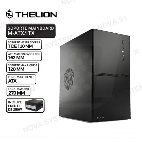 THELION CASE THELION STRUCTOR ST861 BK, USB 3.0, FUENTE 250W
